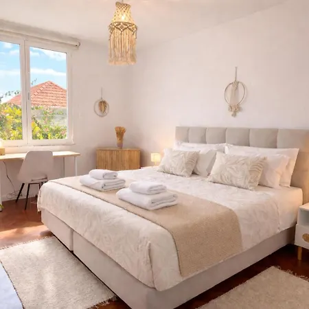 The Luzia House - 4br - Ac, Large Kitchen, Living Room, Free Parking, Gardens, Terraces, Sun Exposure Day - Coliving 푼샬